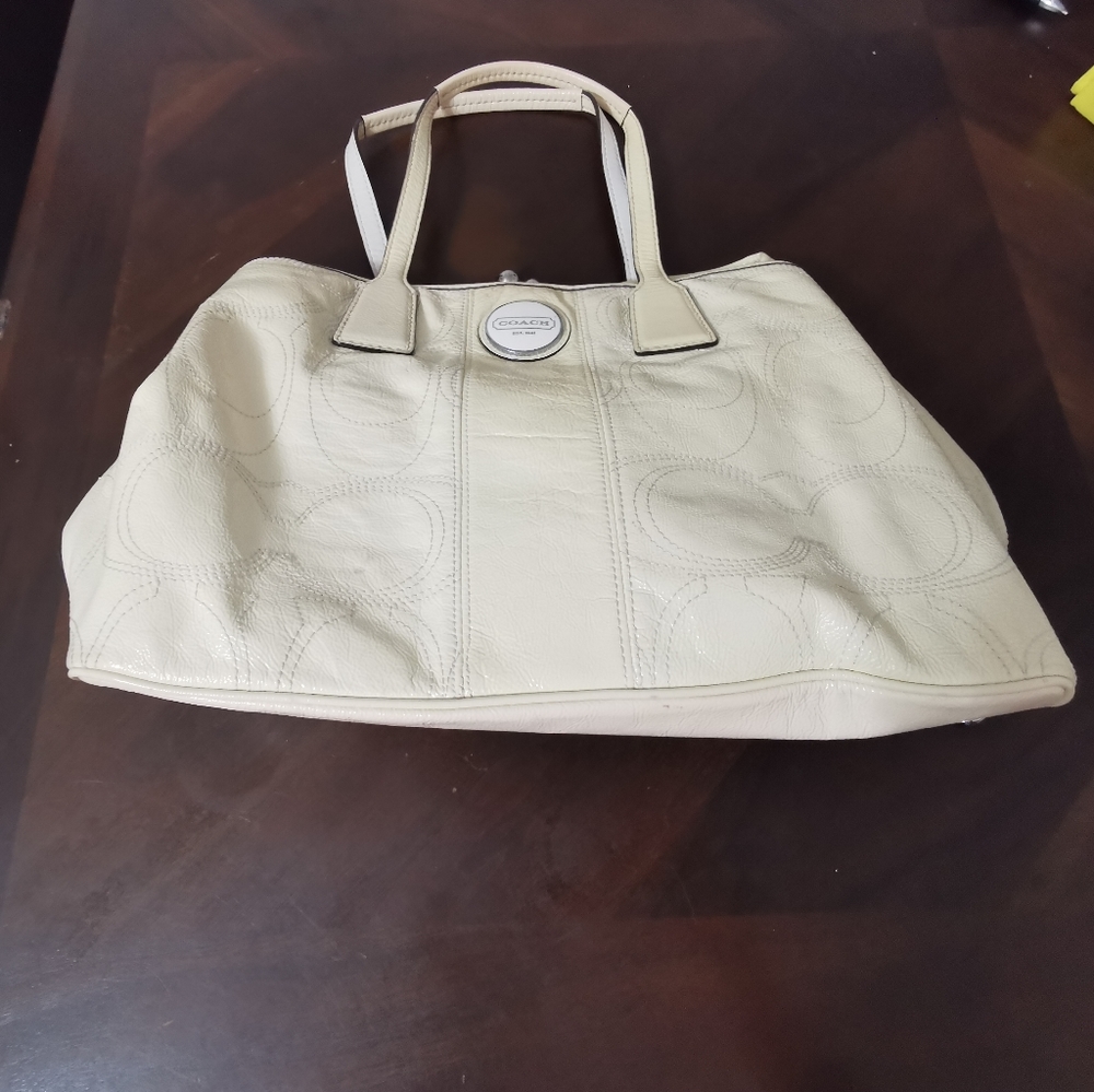Authentic Coach Monogrammed Kiss Lock Purse